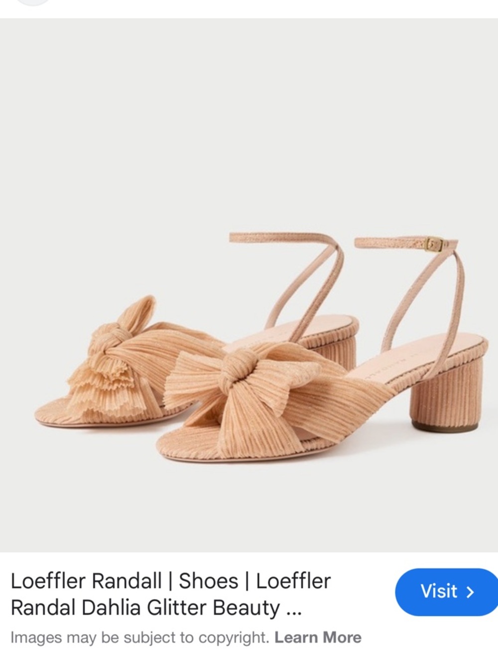 Loeffler Randall Blush Knotted Bow Block Mid Heel Sandals